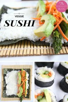 
                    
                        Veggie Sushi- making your own sushi is easier than you think! This recipe is simple and delicious and full of veggies! | The Refreshanista #vegan #recipe #sushi
                    
                