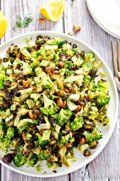 Roasted broccoli salad with almonds
