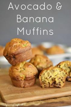 
                    
                        Better for You Avocado and Banana Muffins Recipe-So good and less fat than regular banana muffins!
                    
                