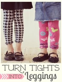 Tights into Leggings Tutorial at www.u-createcrafts.com...What a great idea ...