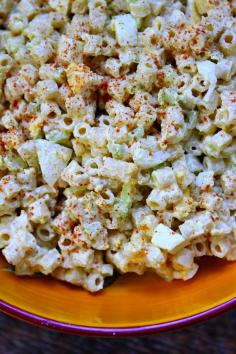 Old Fashioned Macaroni Salad Recipe - RecipeGirl.com.  Terrific recipe for a Memorial Day BBQ.