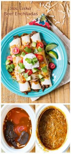 Easy Slow Cooker Beef Enchiladas Recipe