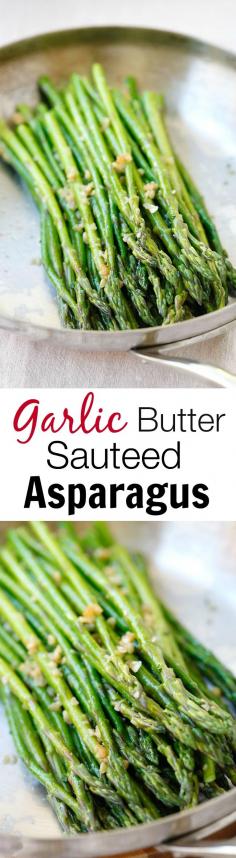 Garlic Butter Sauteed Asparagus – the easiest & healthiest asparagus recipe ever, takes only 10 mins to prep. Quick, fresh, and delicious, gluten free recipe | rasamalaysia.com