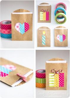 Washi tape ideas on Small gift bags - by Craft & Creativity
