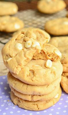Sweet and Salty Peanut Butter White Chocolate Cookies - Yum!