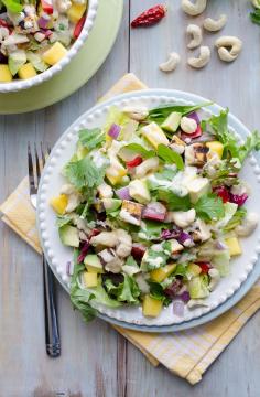 Thai Cashew Chicken and Mango Salad - this salad is full of so many great flavors and textures.