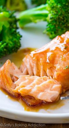 
                    
                        Simple glazed salmon with honey, garlic, and ginger glaze! 6 ingredients for the ENTIRE meal!
                    
                