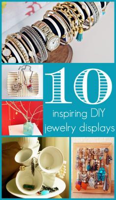 10 Inspiring DIY Jewelry Displays | ThinkingCloset.com | #DIY #jewelry #jewelrydisplay