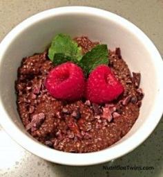 Chocolate Raspberry Chia Pudding | Nutrition Twins Nutrition Twins