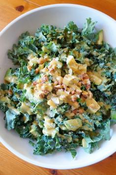 
                    
                        Honey Mustard Kale Salad | tomatoboots.co
                    
                