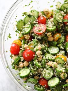 Quinoa Tabbouleh with Chickpeas and Feta salad