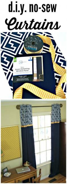 FABULOUS tutorial for DIY Window Curtains! Add these inexpensive window treatments to your home decor! by 3 Little Greenwoods for Designer Trapped in a Lawyer's Body!  Different colors/patterns, but interesting idea