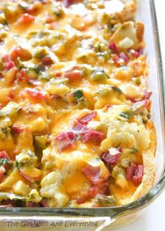 Chili and Ham Breakfast Strata - make without the sourdough bread