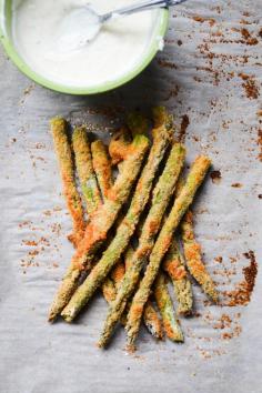 
                    
                        Baked Asparagus Fries with Lemon Pepper Mayo
                    
                