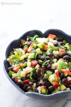 
                    
                        Black Bean Salad ~ A fresh black bean salad, perfect for a summer picnic or potluck. Tomatoes, jalapeños, avocado, black bleans and corn combined to give this salad its kick and fresh flavors.   ~ SimplyRecipes.com
                    
                