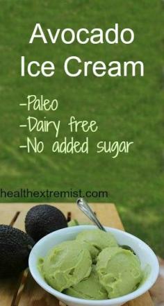Avocado Ice Cream Recipe #DIY #avocado #icecream #recipe #paleo #realfood #glutenfree #dairyfree