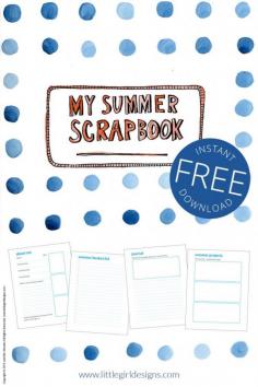 
                    
                        Summer Scrapbook - a FREE printable that you can use as a scrapbook this summer. Write your bucket list, journal, and doodle away. Have fun! @ littlegirldesigns...
                    
                