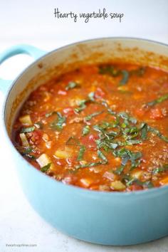 
                    
                        One-pot hearty vegetable soup. Easy to make, healthy and completely delicious! Also a whole 30 recipe! #soup #lunch #recipe #easy #recipes
                    
                