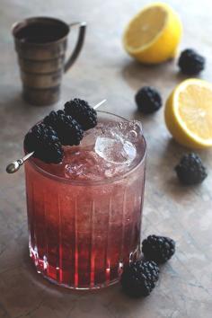 
                    
                        the bramble - blackberries, lemon juice, and gin.
                    
                