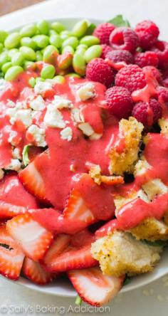 Crispy Chicken Salad with Fresh Mixed Berry Vinaigrette. - Sallys Baking Addiction