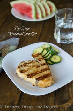 Soy-Ginger Marinated Grilled Swordfish: Quick marinade that gives so much flavor Great dish! Turned out really well!