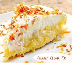 
                    
                        The Best Coconut Cream Pie (tutorial) A homemade coconut cream pie filling topped with whipped cream. It doesn't get any better than this.
                    
                