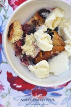 Marionberry Cobbler is the perfect way to enjoy those summer berries. from yourhomebasedmom
