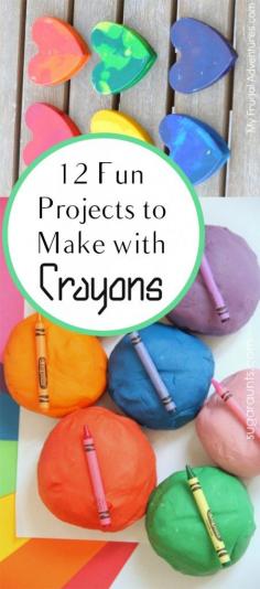 Lots of broken crayon pieces around the house? Repurpose them with these DIY projects