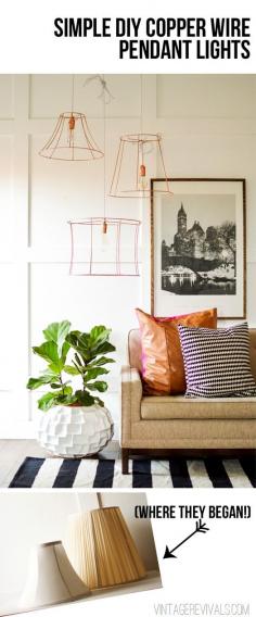 Fiddle Leaf Fig   upcycled copper wire lampshades vintage revivals