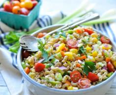 
                    
                        GARDEN PASTA SALAD WITH HOMEMADE ITALIAN DRESSING
                    
                