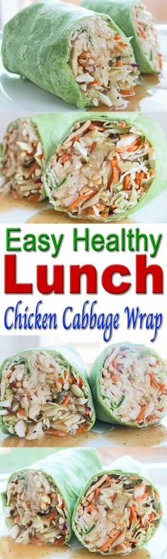 "Healthy Lunch Recipe: Chicken and Cabbage Wrap" |