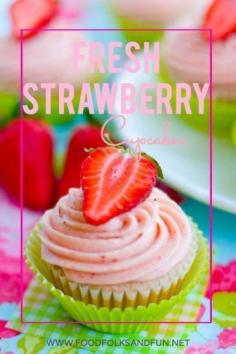 
                    
                        Fresh Strawberry Cupcakes Recipe plus Strawberry Cream Cheese Frosting Recipe #StrawberrySeason
                    
                