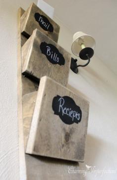 Bills, notices, invitations! We receive so many important things through the mail, but usually end up just tossing it in a pile on the counter. That doesn’t have to be the case with this DIY chalkboard mail sorter. Get the full tutorial here!