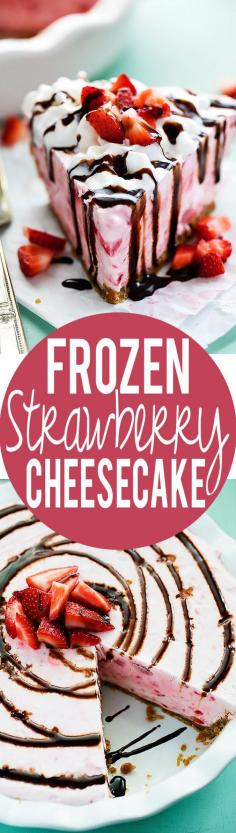 
                    
                        Frozen Strawberry Cheesecake | Creme de la Crumb
                    
                