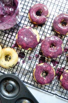 
                    
                        Baked Yogurt Donuts with fresh blueberry icing
                    
                