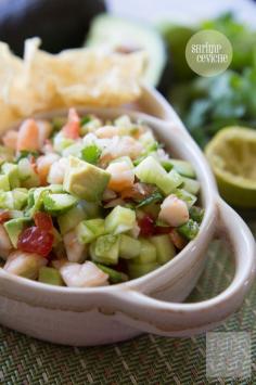 Shrimp Ceviche  This refreshing dip has outstanding flavor! Crisp, fresh, and perfect for any party, gathering, get together, potluck, or even for no reason at all!