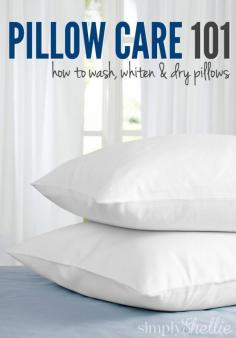 
                    
                        Did you know you are supposed to wash your pillows every couple of months! Breathe new life into bed pillows with step-by-step instructions how to wash, whiten and dry your pillows.
                    
                