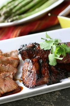 Grilled Tri-Tip Steak with Molasses Chili Marinade Recipe food
