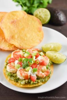 Shrimp Avocado Tostadas Cook seafood better with... | Kitchen Splurge