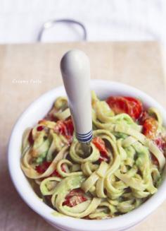 creamy avocado pasta sauce (like an alfredo, but without all the unhealthy fats!)