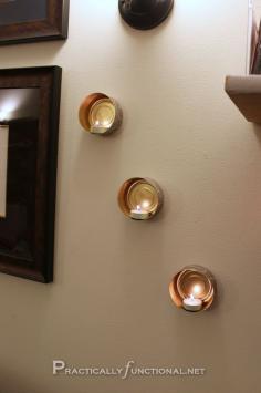 Wall-Mounted Tin Can Tea Lights - Practically Functional