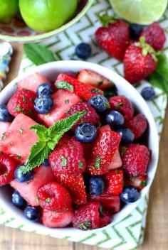 Mojito Fruit Salad (Non-Alcoholic) | Iowa Girl Eats