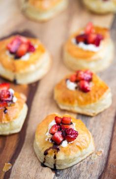 Balsamic Strawberry and Mascarpone Puffs  #strawberries    #strawberryfoodrecipes