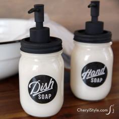 DIY Mason Jar Soap Dispensers diy diy crafts diy projects mason jar kitchen organization diy organization kitchen ideas soap dispensers