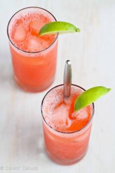 @ Mer Fresh Strawberry & Lime Tom Collins Cocktail Recipe  cookincanuck #Cocktail #Tom_Collins #Strawberry #LIme