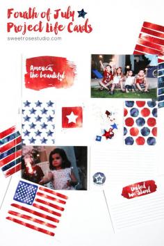 Free 4th of July printable for Project Life from Sweet Rose Studio