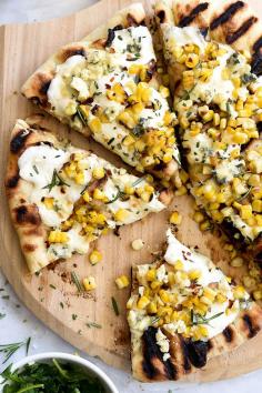 Charred corn and Rosemary pizza
