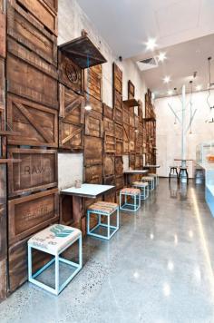 
                    
                        StudioY Design A Raw Dessert Bar Featuring Man-Made Trees And A Wall Of Rustic Produce Crates
                    
                