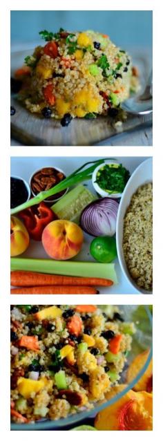 Peach Quinoa Salad  #Amazing  #healthy_food  #health  #food  #diet  #fresh  #HealthyFood  #recipe  #salad  #tasty  #colorful