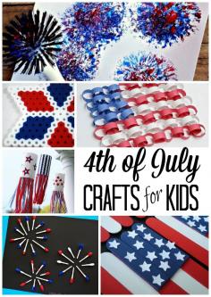 Summer activities: Lots of super-fun and simple 4th of July Crafts for Kids.  Great for any patriotic holiday too.